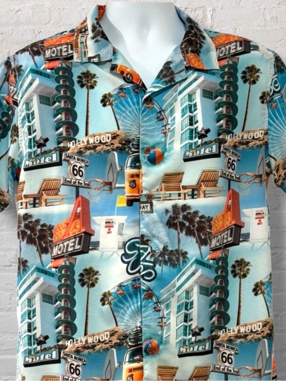 Retro Vintage Style Large EIGHTHAVENUE Men’s Men’s Multicolor Short Sleeve Shirt